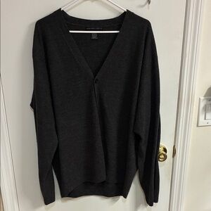 Geoffrey Beene Men’s V-Neck Gray Sweater Sz XL